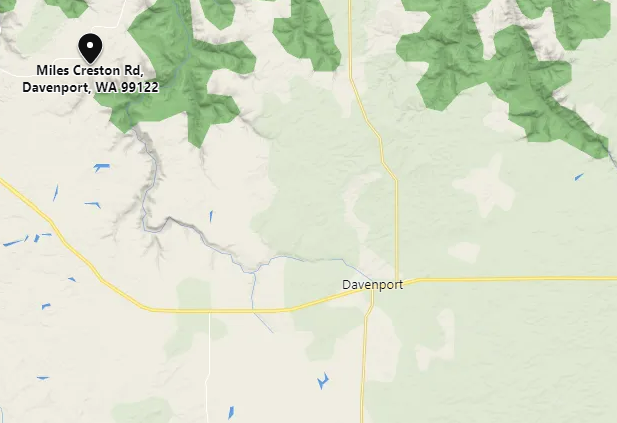Map of the general area of the wildfire